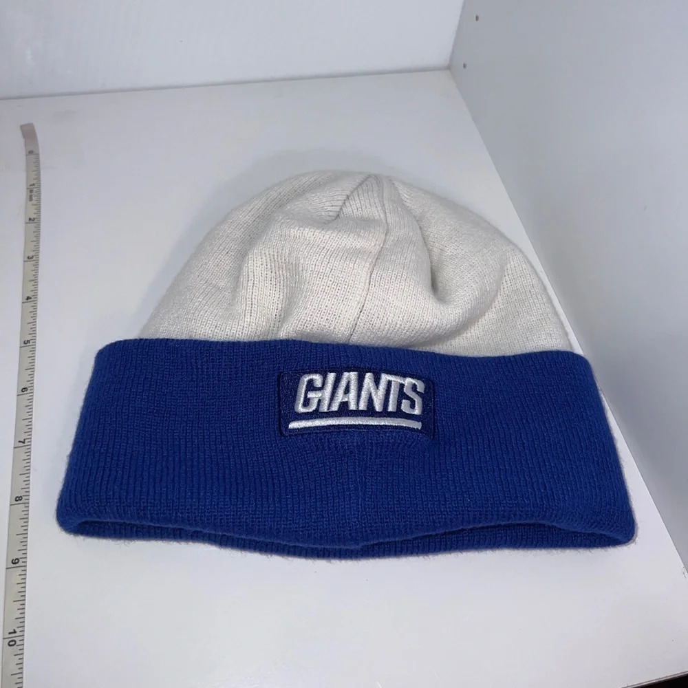 NFL, New‎ York, giants, cream, Royal blue, boys, beanie 8-20. 100% acrylic